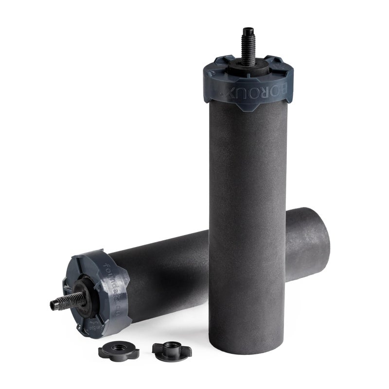 Boroux Black Replacement Water Filter - Replacement for Berkey BB9-2 and Gravity-Fed Water Filter Systems (Set of 2) - Image 1